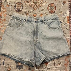 Stylish Light Denim Mom High Waisted Women's Jean Shorts
